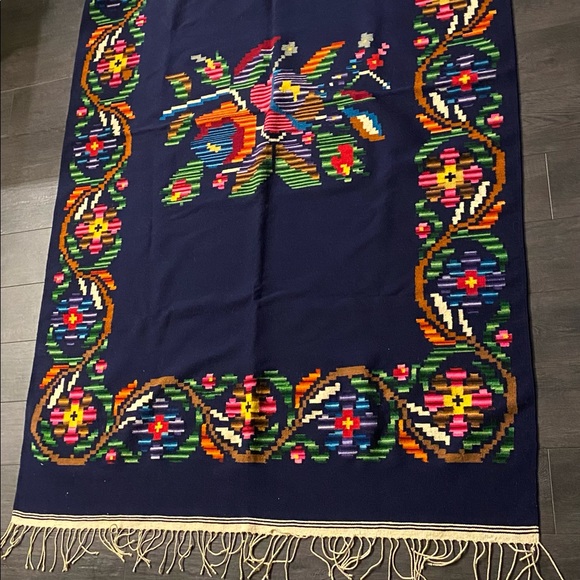 Zapotec Handwoven Bed Cover Topper Wall Tapestry 51"x78" Colorful Oaxaca Throw - Picture 11 of 16